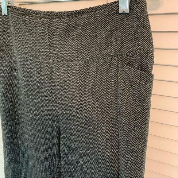 Soft Surroundings Gray Herringbone Leggings Womens S Pull-On Pockets 26" Inseam - Picture 4 of 13